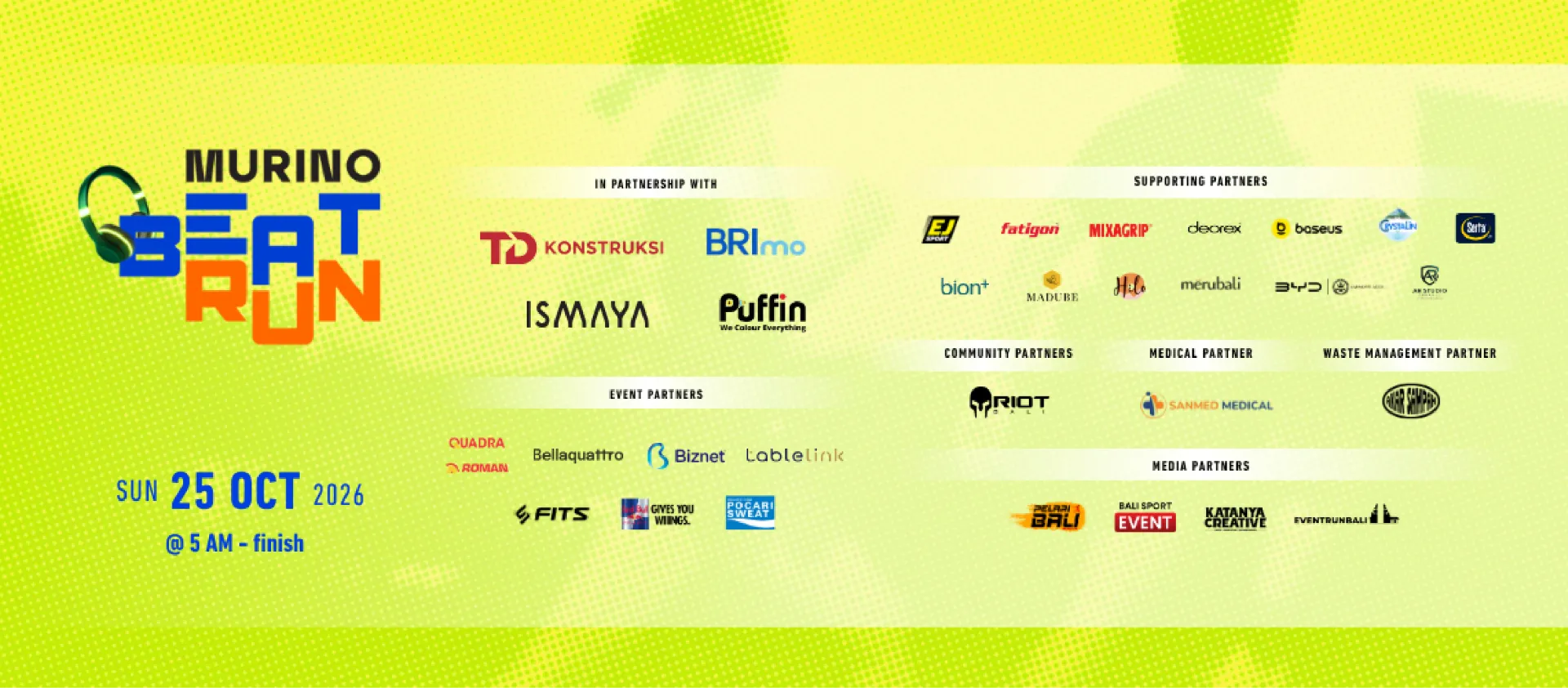 Murino Beat Run 2026 Official Partners Banner